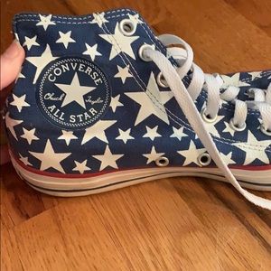 Blue/White Starred Converse